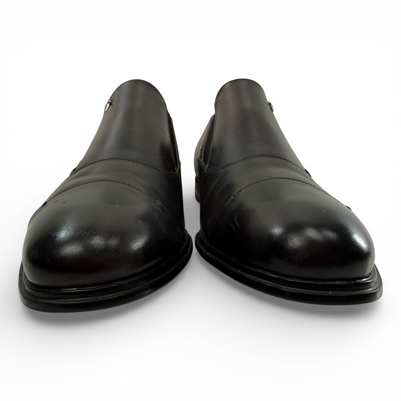 Cesare Paciotti Slip On Loafer Dress Shoes Men size US 10 Cap Toe Brown Leather - Picture 5 of 11